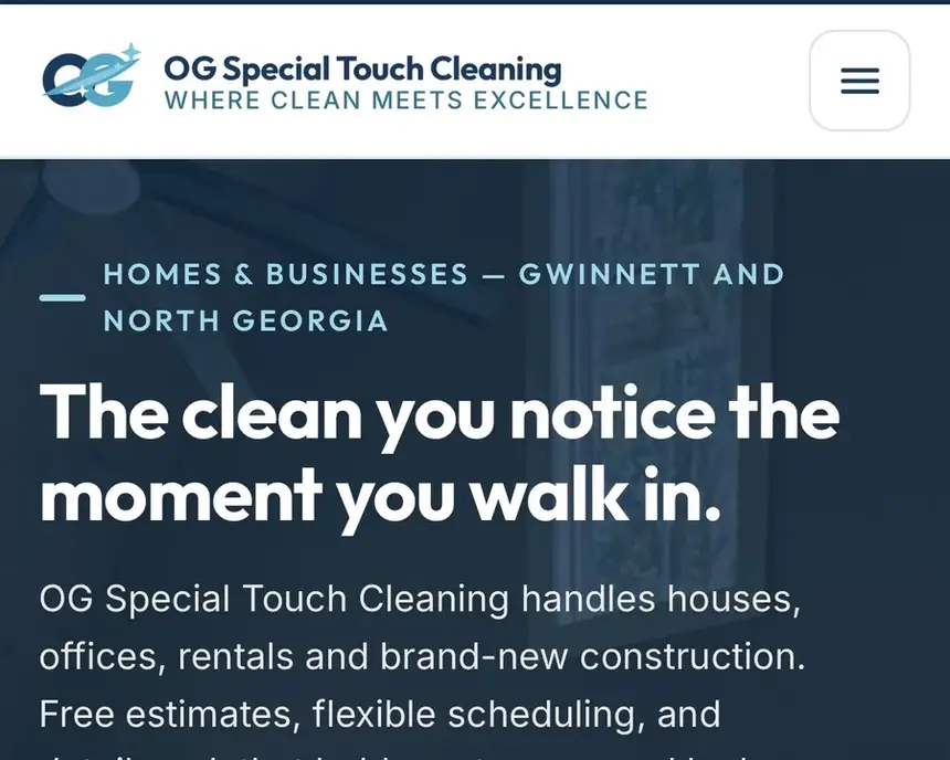 Sitio móvil de OG Special Touch Cleaning